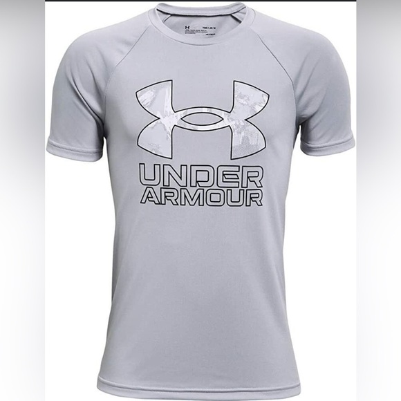 Boys Under Armour Loose Fit Gray T-Shirt Size Youth Medium NEW WITH TAGS - Picture 1 of 9